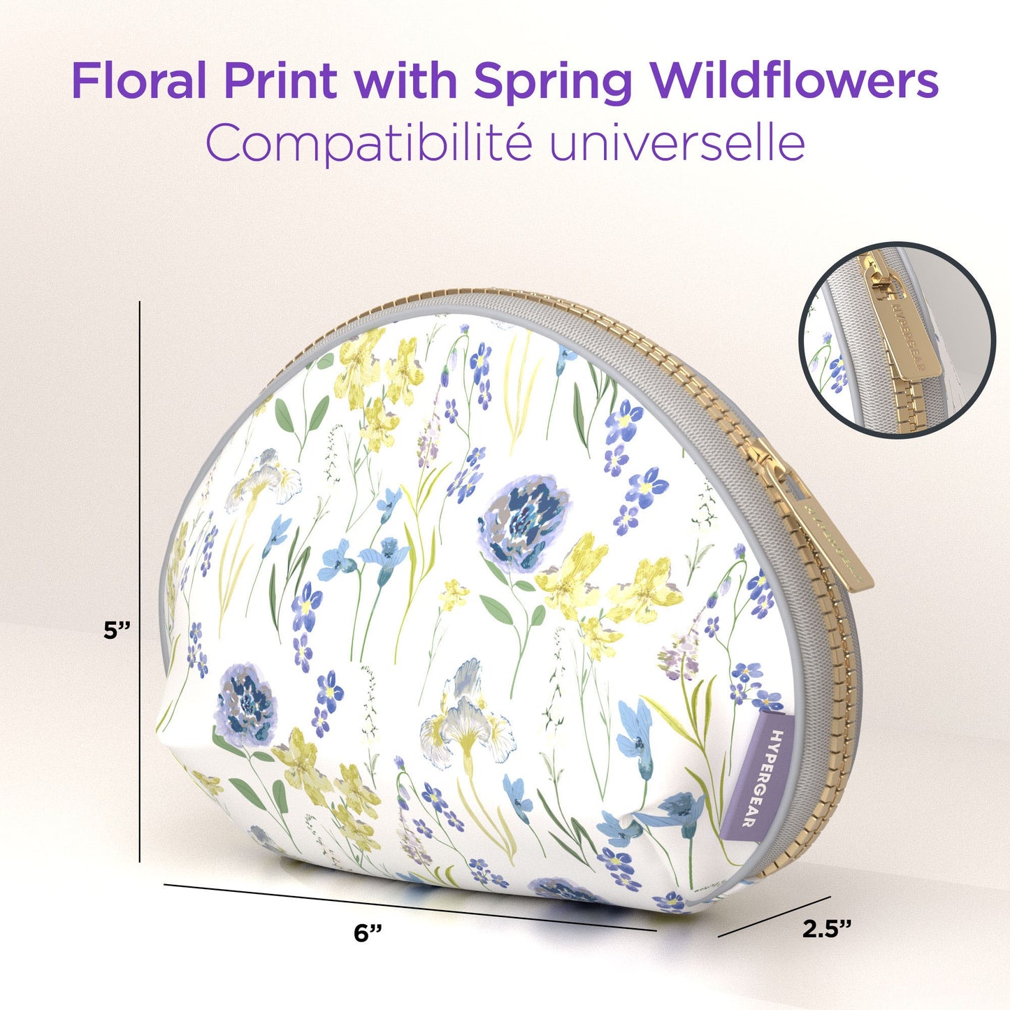 HyperGear 30W USB-C PD Charging Kit with Travel Pouch - Floral - 15-14937