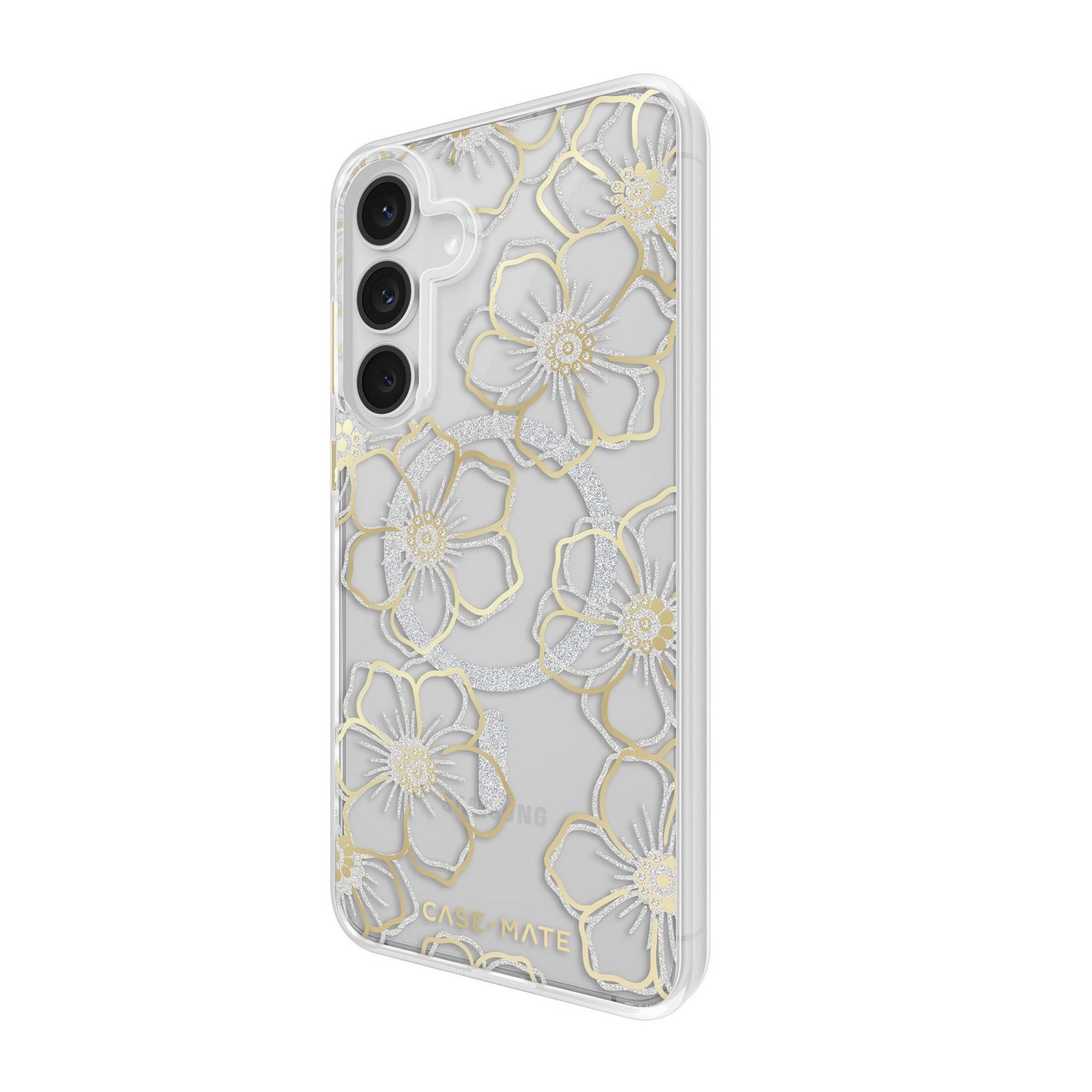 Samsung Galaxy S25 FE Case-Mate Floral Gems Case w/Magnets - Gold - 15-14953