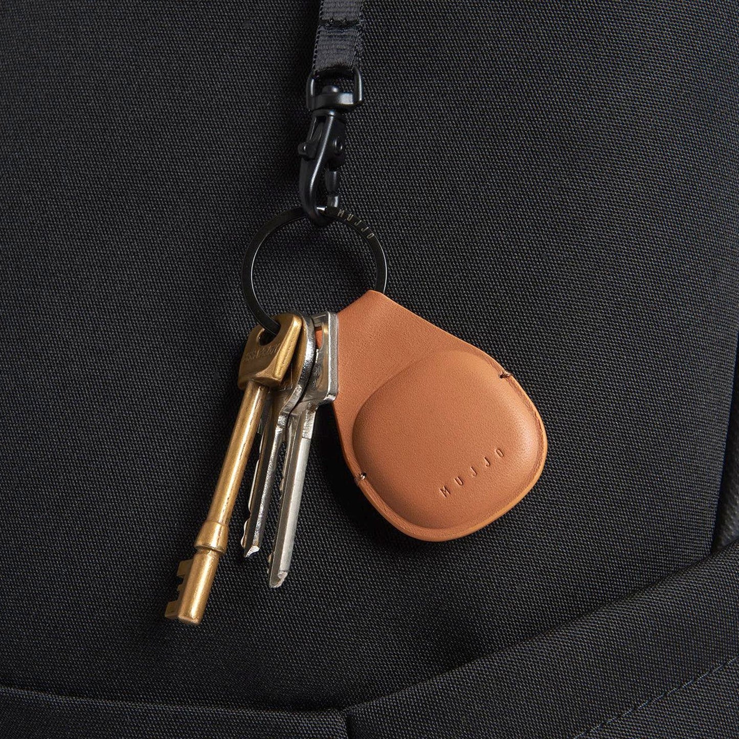 Apple Airtag Mujjo Airtag Leather Keychain - Light Tan - 15-15014