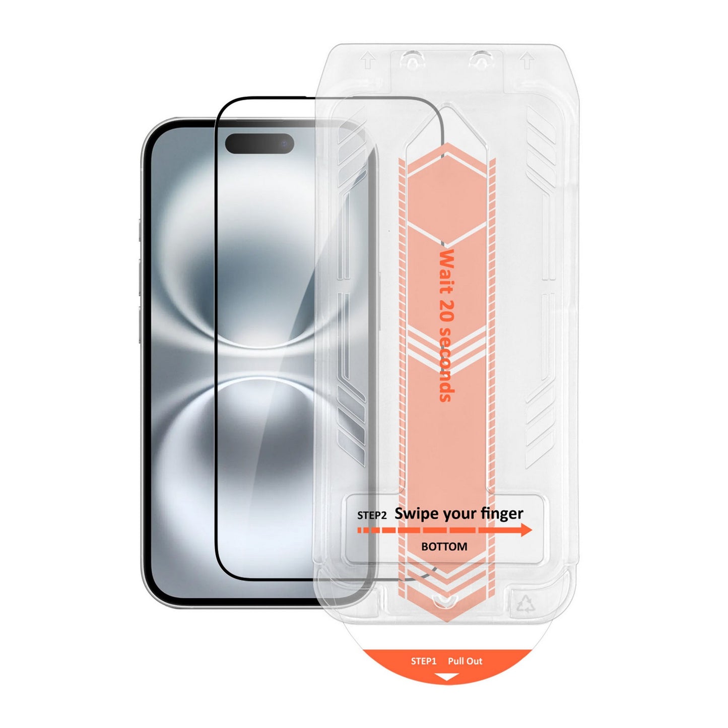 iPhone 16/15 HyperGear Edge-to-Edge Glass Screen Protector w/Dust-Free Install Tray - 15-15057