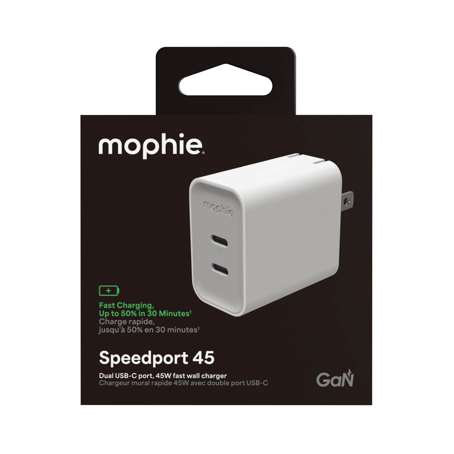 Mophie Speedport 45W Dual USB-C Wall Charger - White - 15-15068