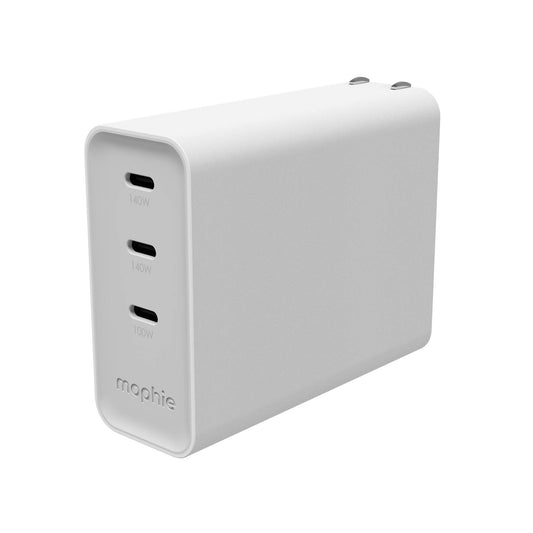 Mophie Speedport 140W Tri USB-C Wall Charger - White - 15-15072