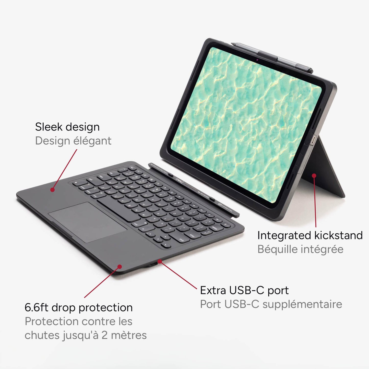 iPad Air 11-in M3/M2 ZAGG Pro Keys Connect Keyboard - Black - 15-15105