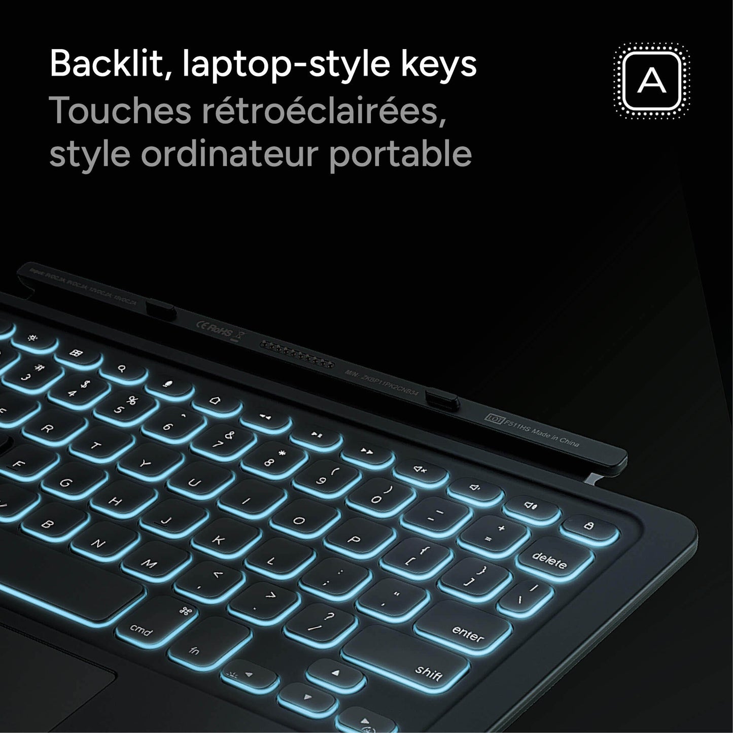 iPad Air 11-in M3/M2 ZAGG Pro Keys Connect Keyboard - Black - 15-15105