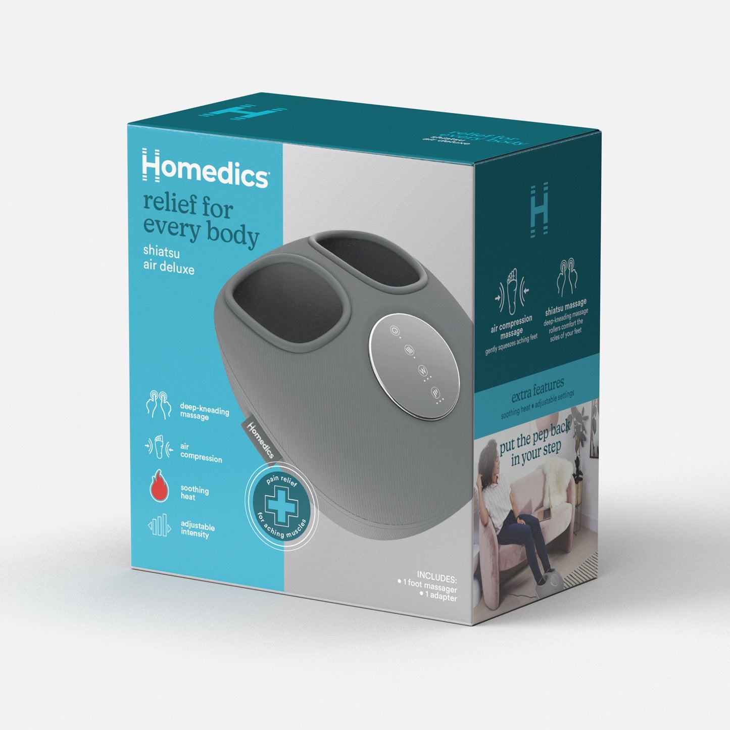 HoMedics Shiatsu & Air Delux Compression Foot Massager with Heat - 15-15114
