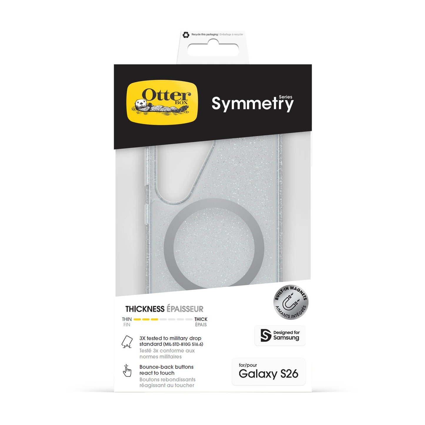 Samsung Galaxy S26 Otterbox Symmetry Clear w/Magnets Case - Stardust - Clear - 15-15164