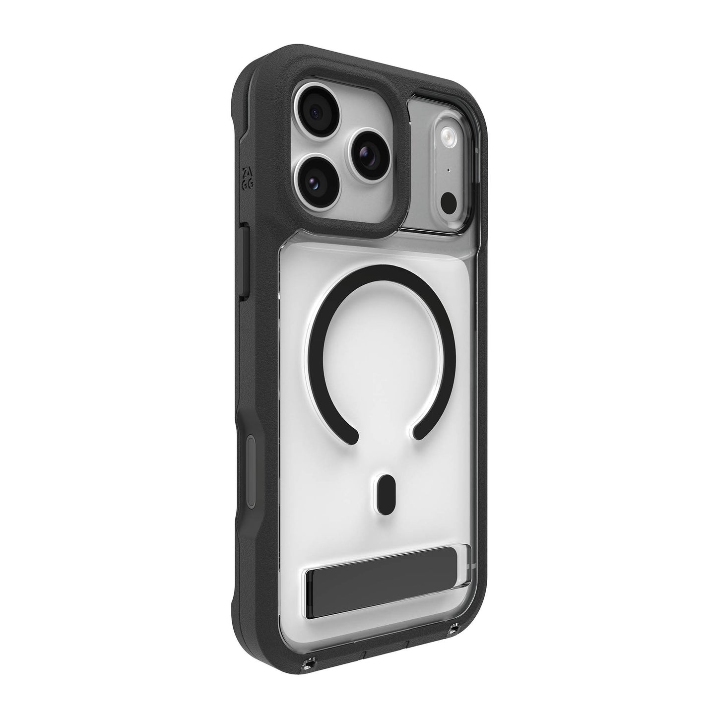iPhone 17 Pro Max ZAGG Graphene Rainier Snap Kickstand Case -  Clear/Black - 15-15274
