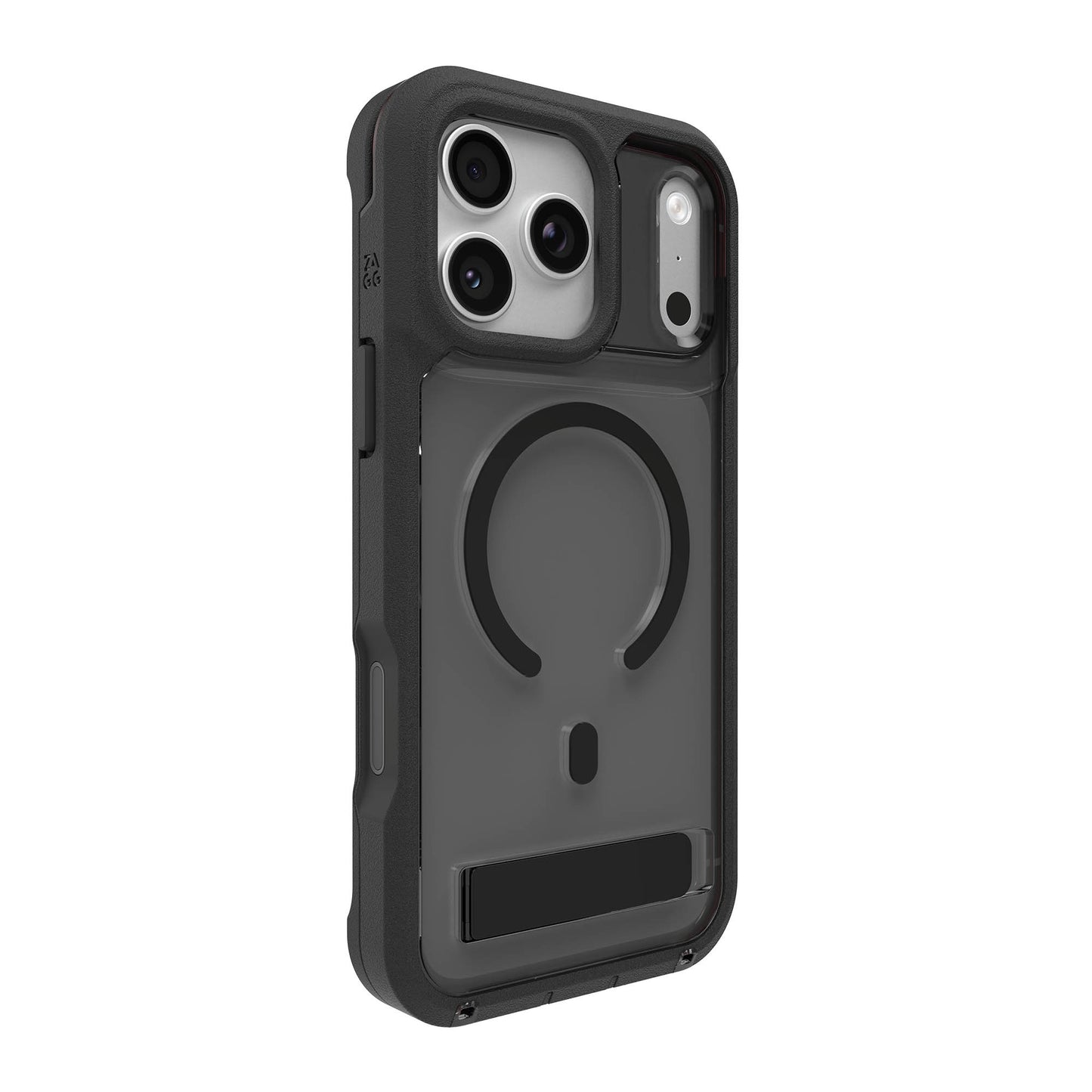 iPhone 17 Pro Max ZAGG Graphene Rainier Snap Kickstand Case - Smoke Black - 15-15278