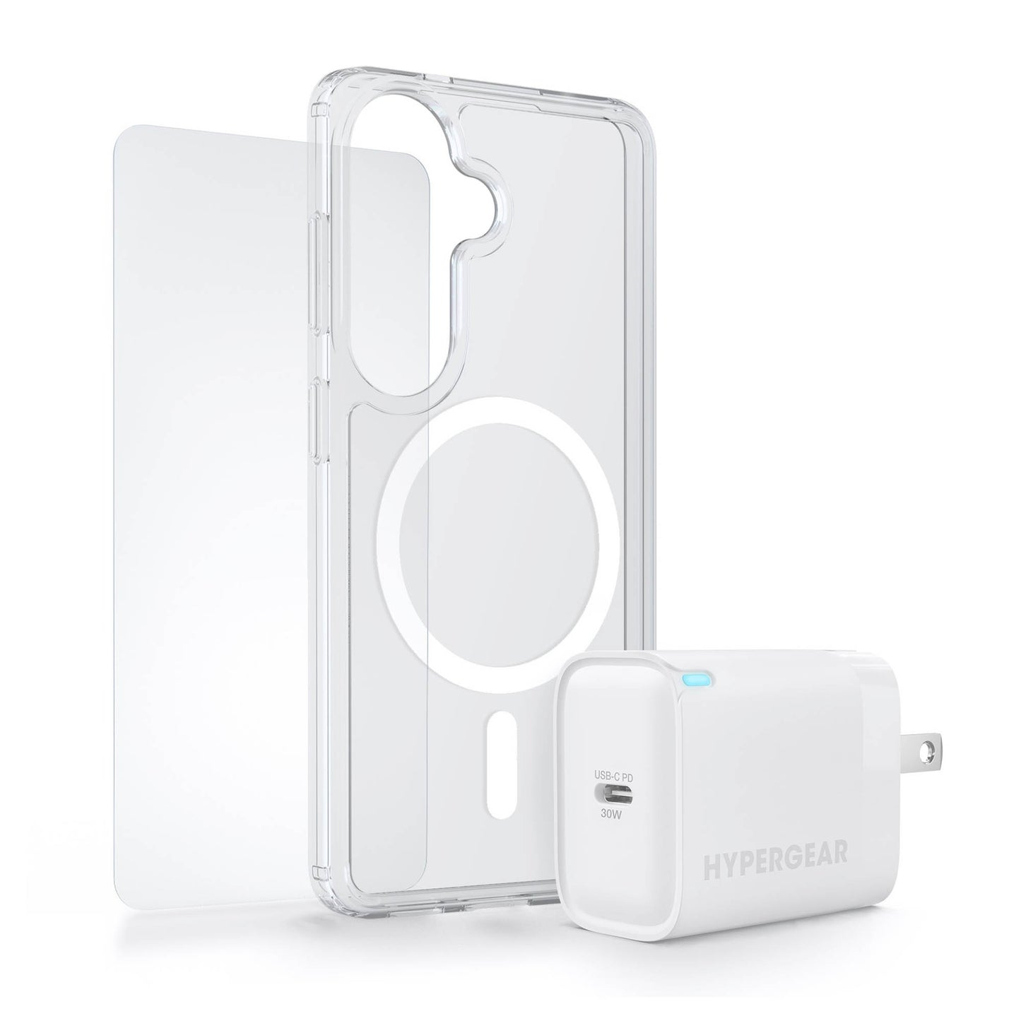 Samsung Galaxy S26 HyperGear Bundle - 30W Hub, Glass, Case w/ Magsafe - 15-15347