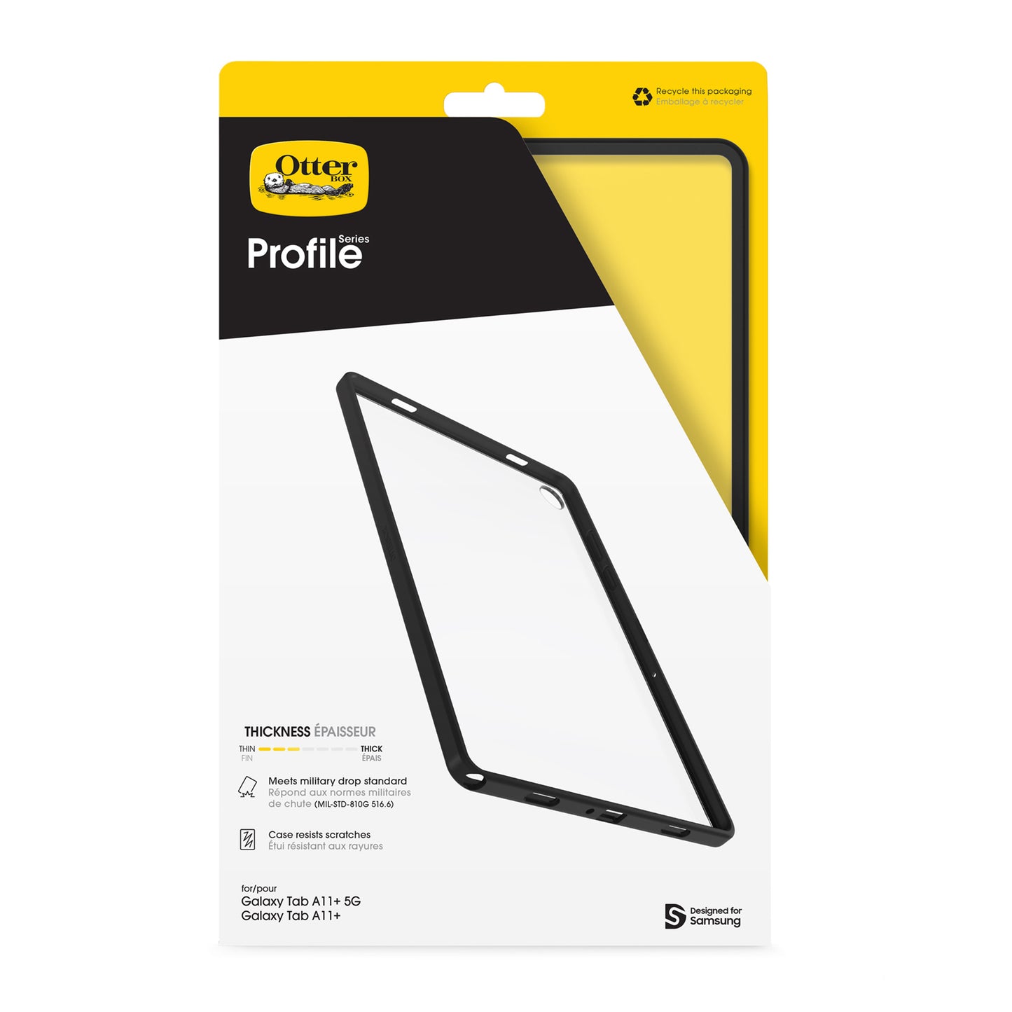 Samsung Galaxy Tab A11+ Otterbox Profile Case - Black Crystal - 15-15366