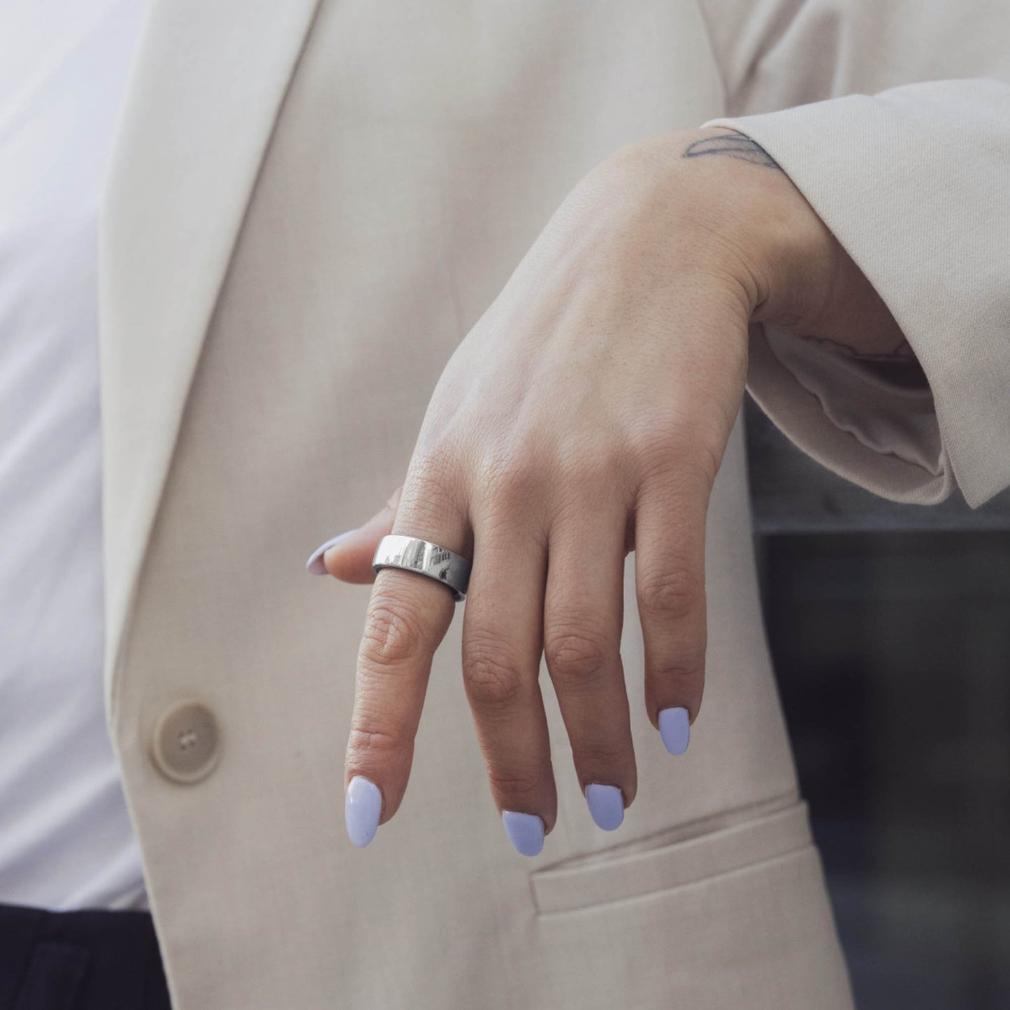 Circular Ring 2 Size 14 - Silver - 15-15384