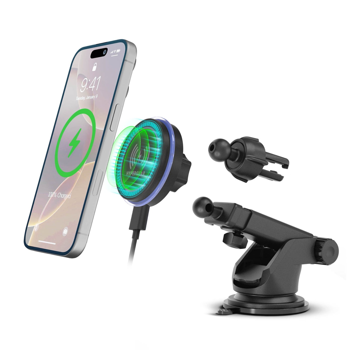 HyperGear MaxCharge Wireless Charging Vehicle Mount Kit Compatible w/MagSafe - 15-15425