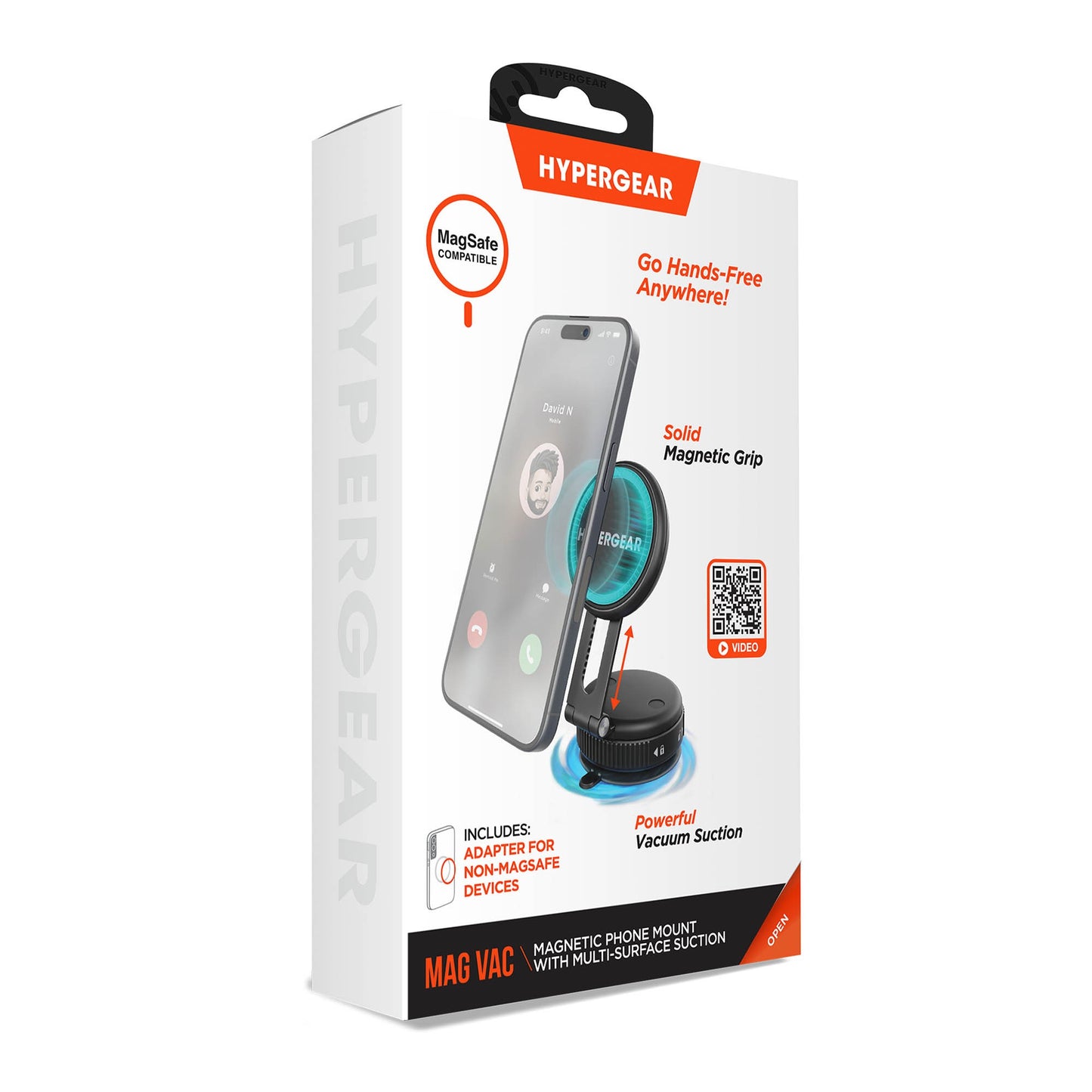 HyperGear Mag Vac Magnetic Phone Mount with Vacuum Suction Cup Base - 15-15441