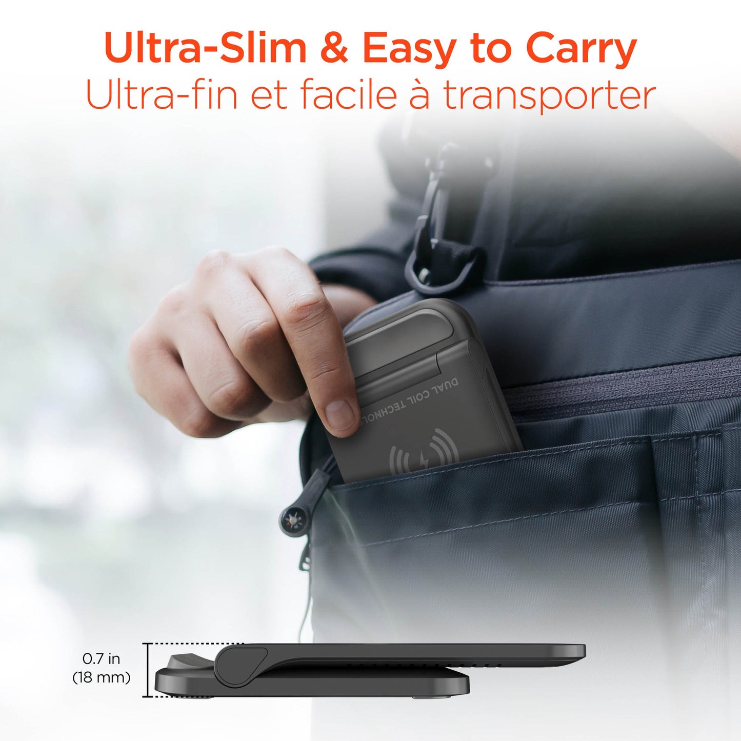 HyperGear 15W Fast Charge Foldable Wireless Charger Desktop Stand w/ Wall Charger - 15-15442