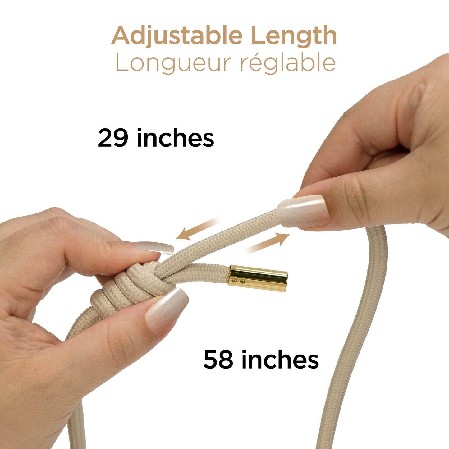 HyperGear TECHcessories Universal Crossbody Phone Strap - Sand Braided Rope - 15-15447