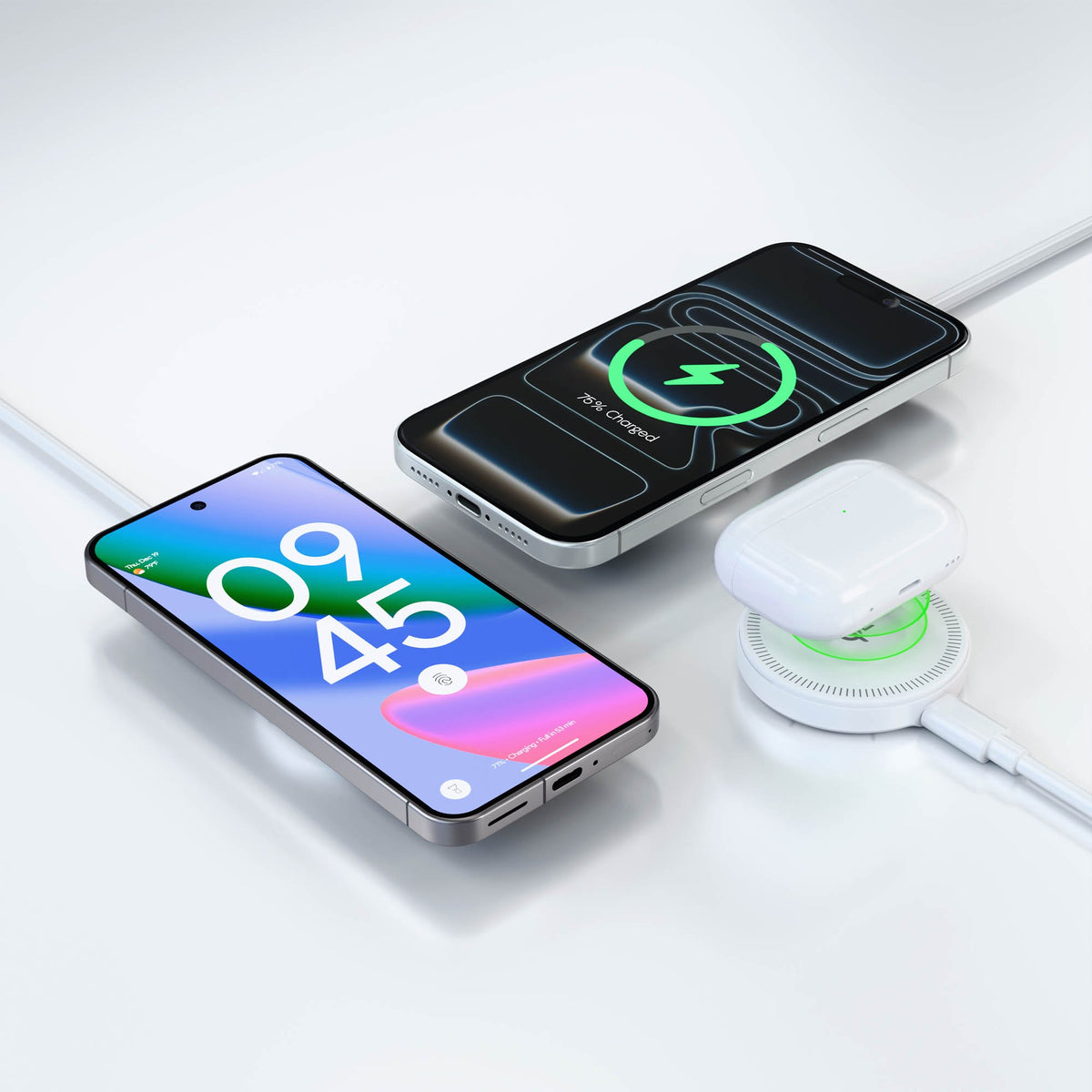Hypergear 15W Qi2 MaxCharge MagSafe Wireless Magnetic Charger w/ Connected USB-C PD Cable - 15-15451