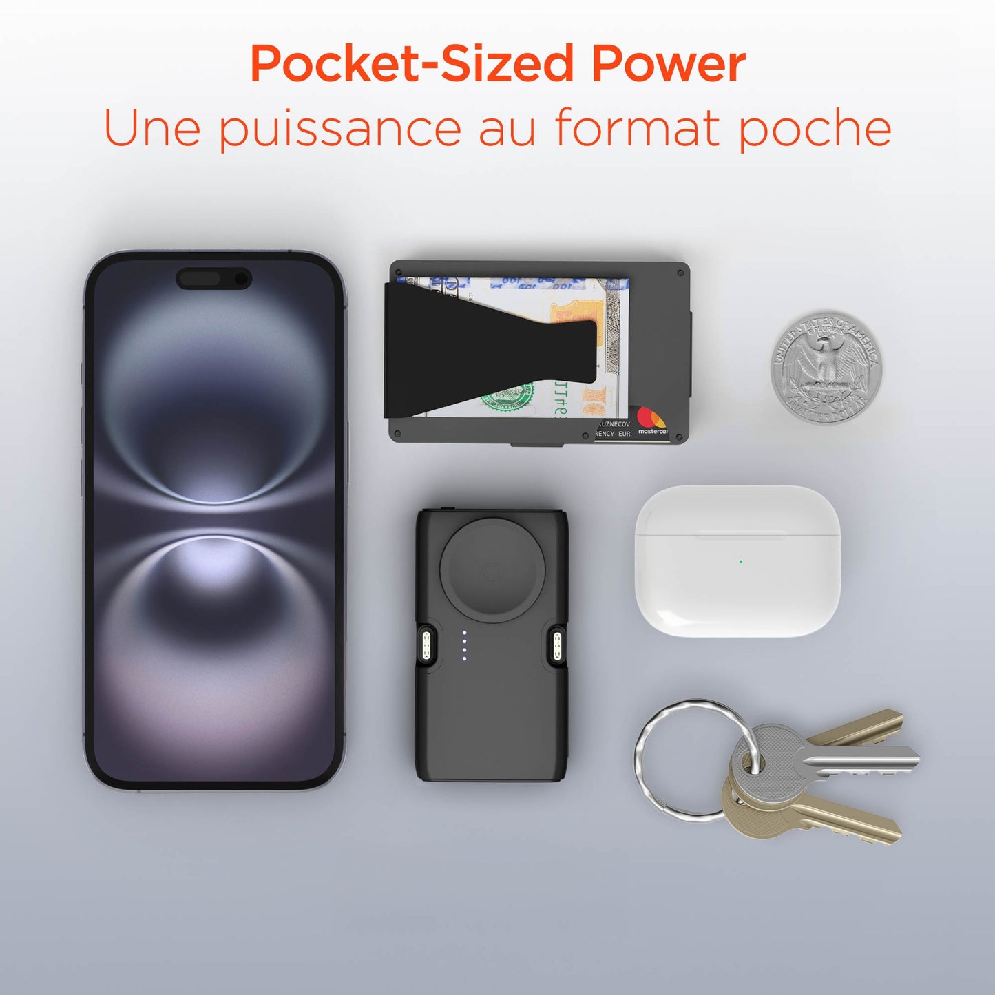 HyperGear 5000mAh Power Pack Nano Portable Power Bank with Built-In Apple Watch Charger - 15-15453