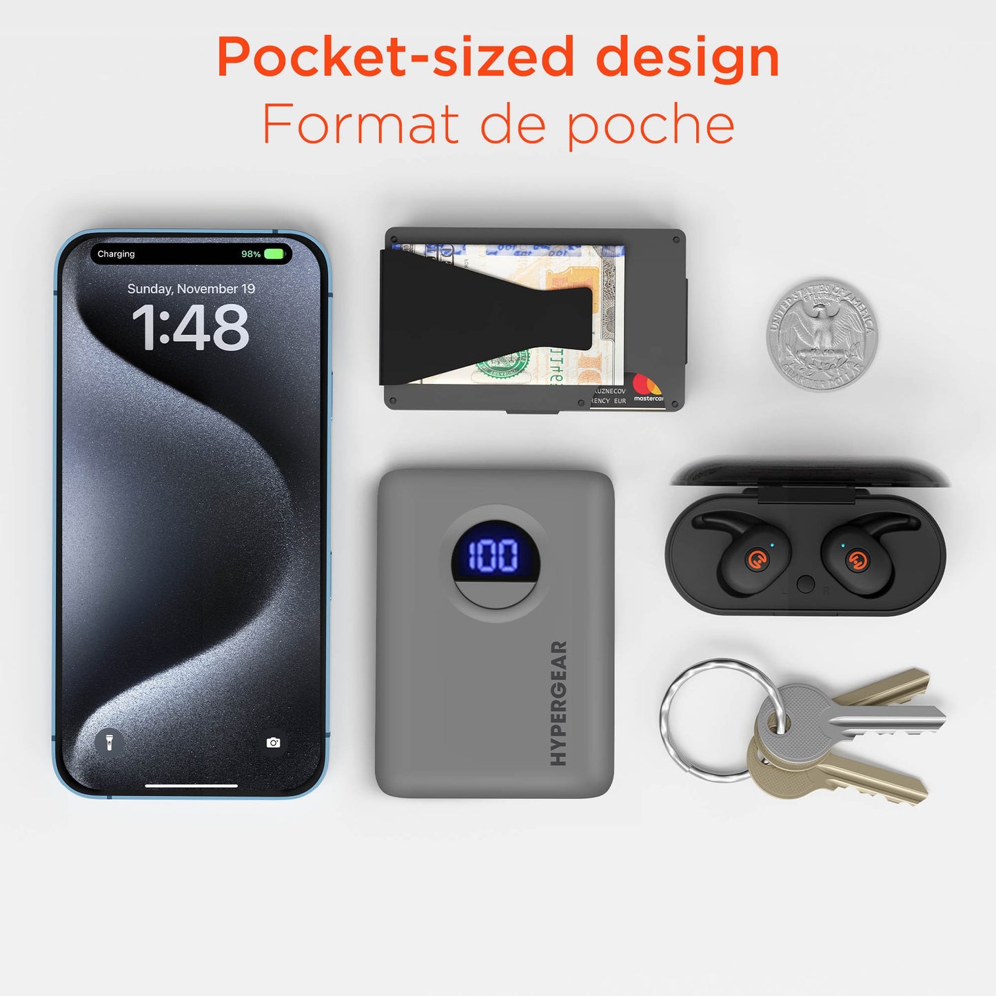 HyperGear 10000mAh Power Pack Pro Portable Power Bank with Digital Display - 15-15456