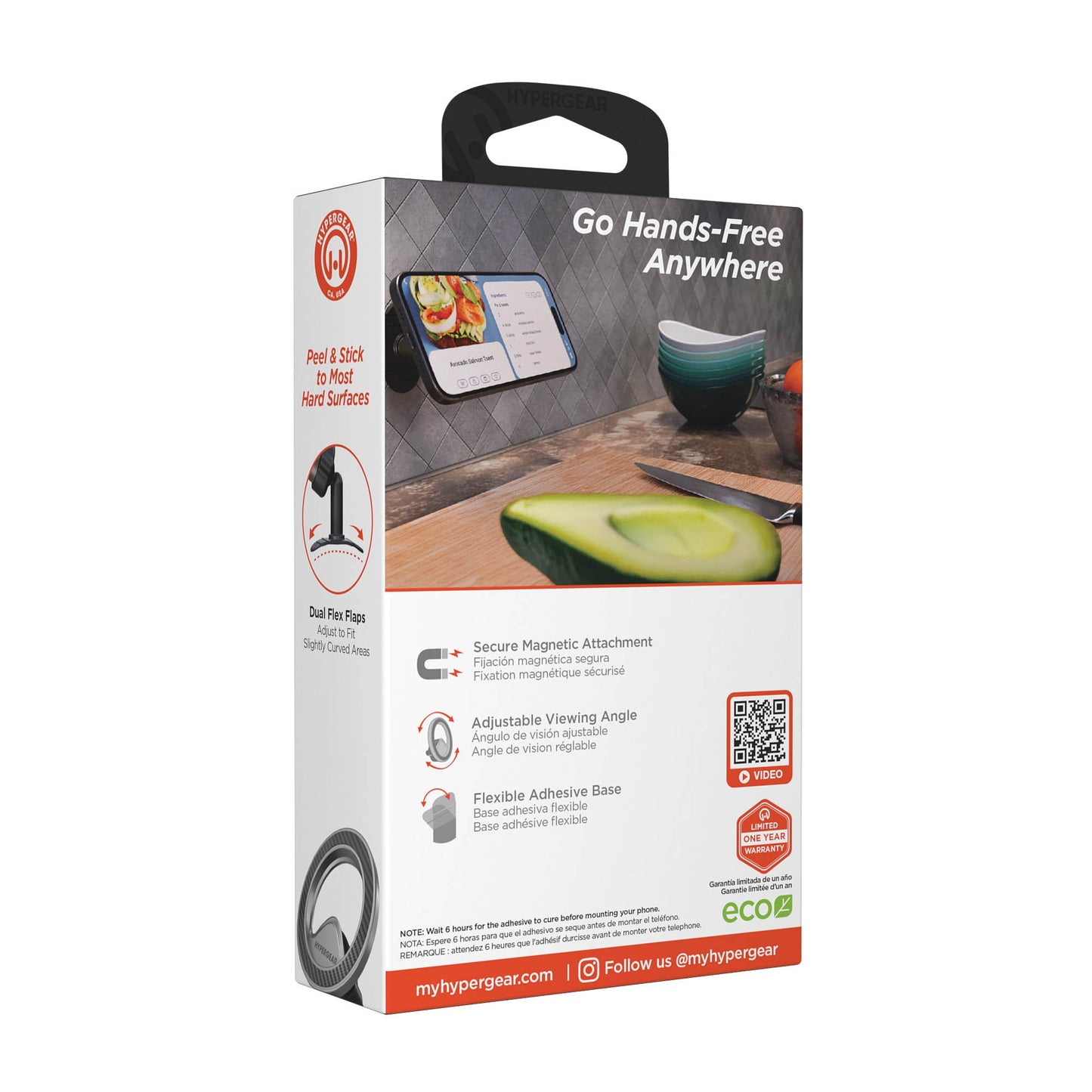 HyperGear Mag Grip Pro Magnetic Phone Mount w/Adhesive Base - 15-15465