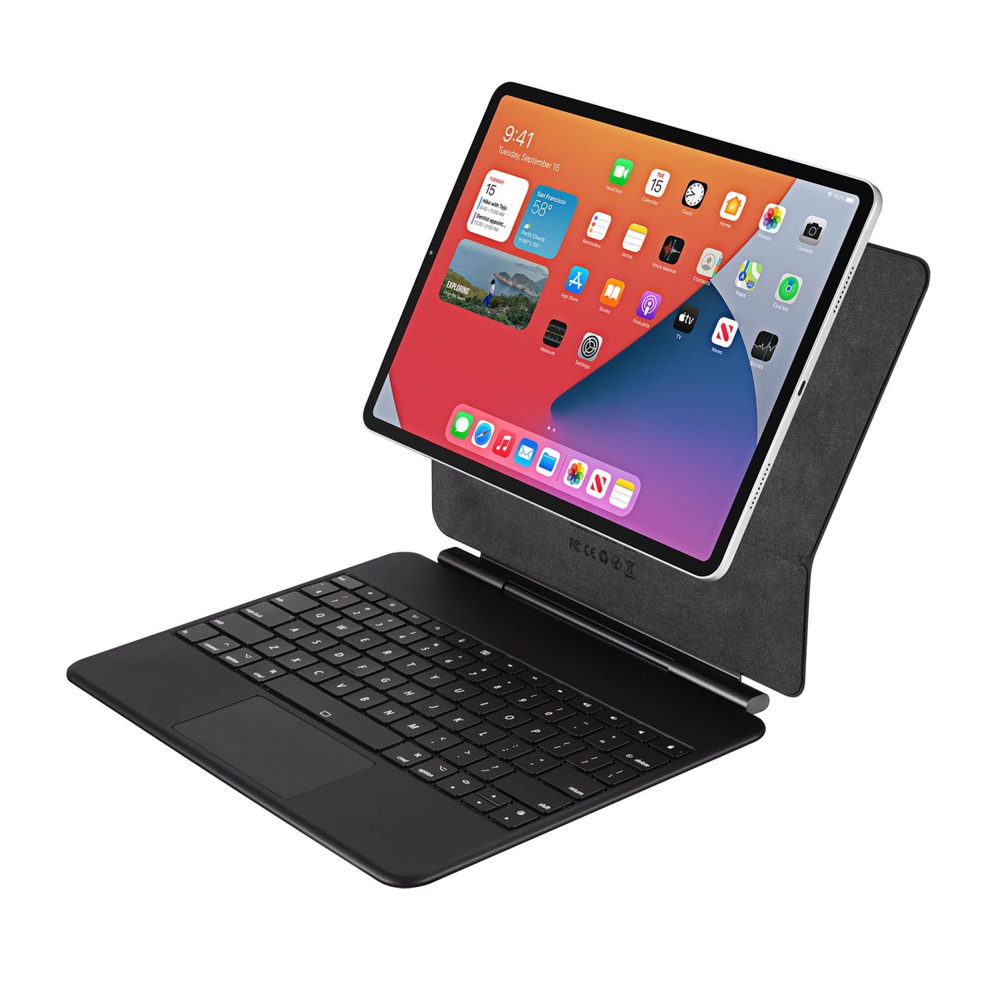 iPad Pro 13-in M5/M4 Adesso EasyTouch BT Keyboard Folio w/Touchpad - Black - 15-15549