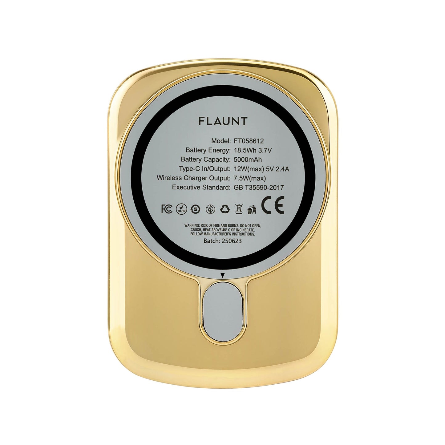 FLAUNT 5,000 mAh Wireless MagSafe Battery Pack - Metallic Gold - 15-15560
