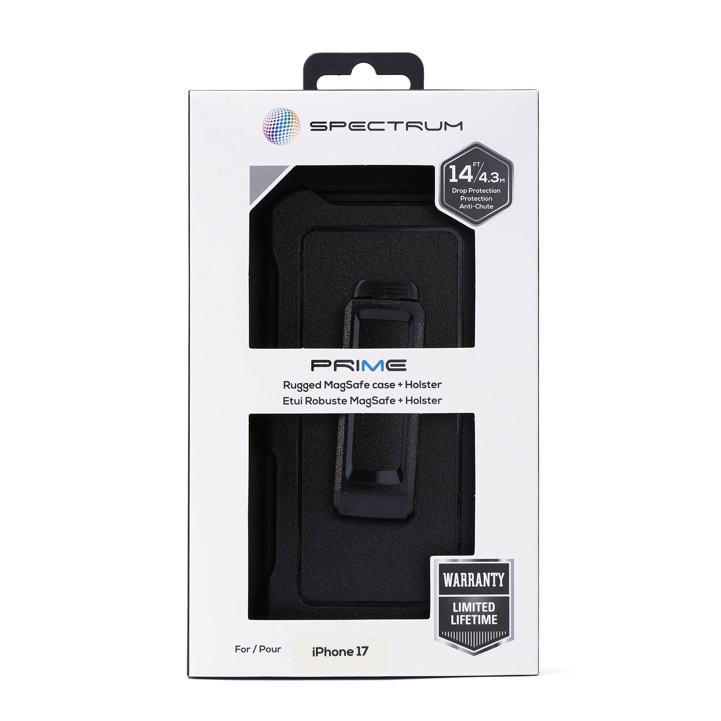 iPhone 17 SPECTRUM Prime + Holster Case w/Magnets - Black - 15-15691