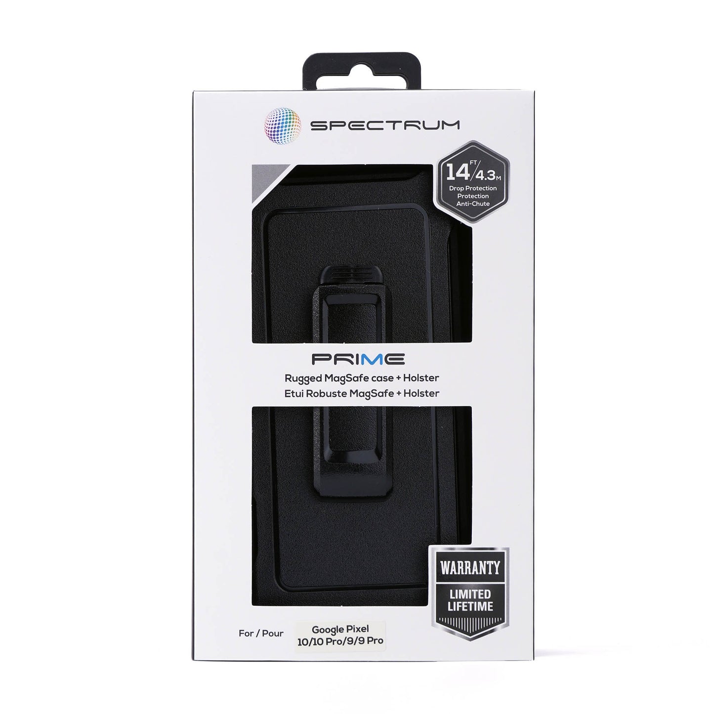 Google Pixel 10/10 Pro/9/9 Pro SPECTRUM Prime + Holster Case - Black - 15-15693