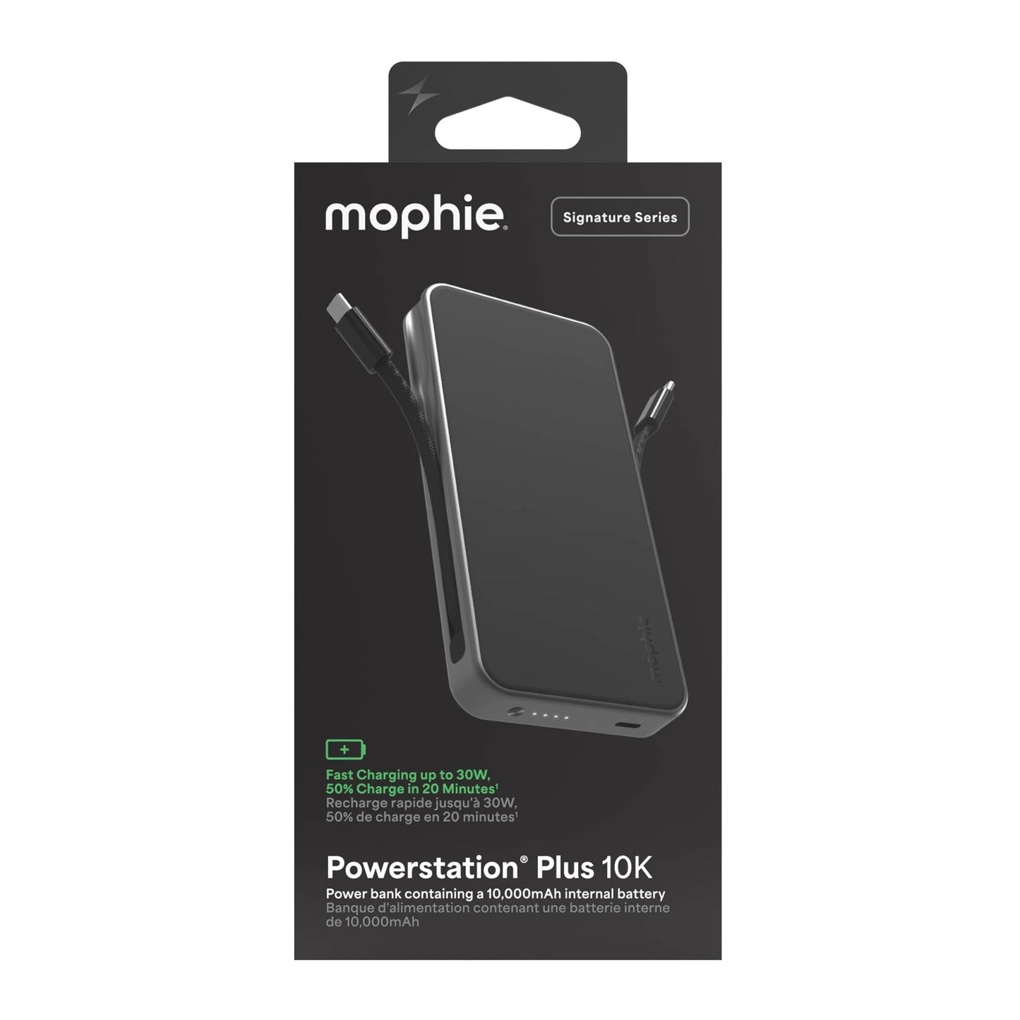 Mophie 10,000 mAh Powerstation Plus Ultra w/2 x USB-C Cables - Black - 15-15778