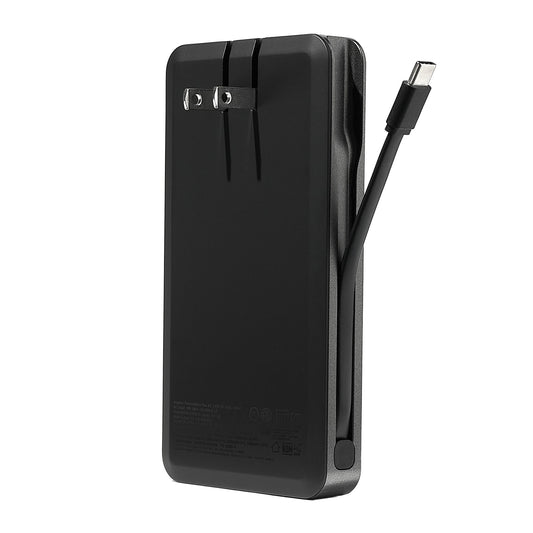 Mophie 10,000 mAh Powerstation Plus w/USB-C Cable + AC Plug - Black - 15-15779