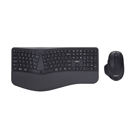 Adesso Wireless Ergonomic Scissor Switch Keyboard and Mouse Combo - 15-15802