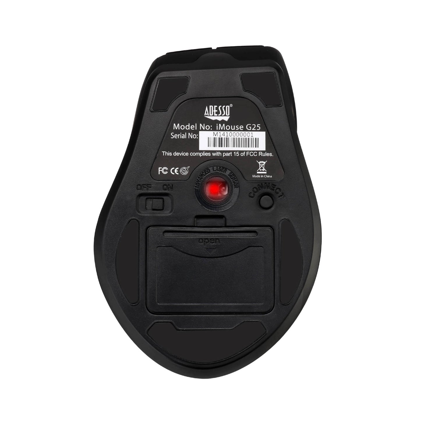 Adesso Wireless Ergonomic Laser Mouse - 15-15807
