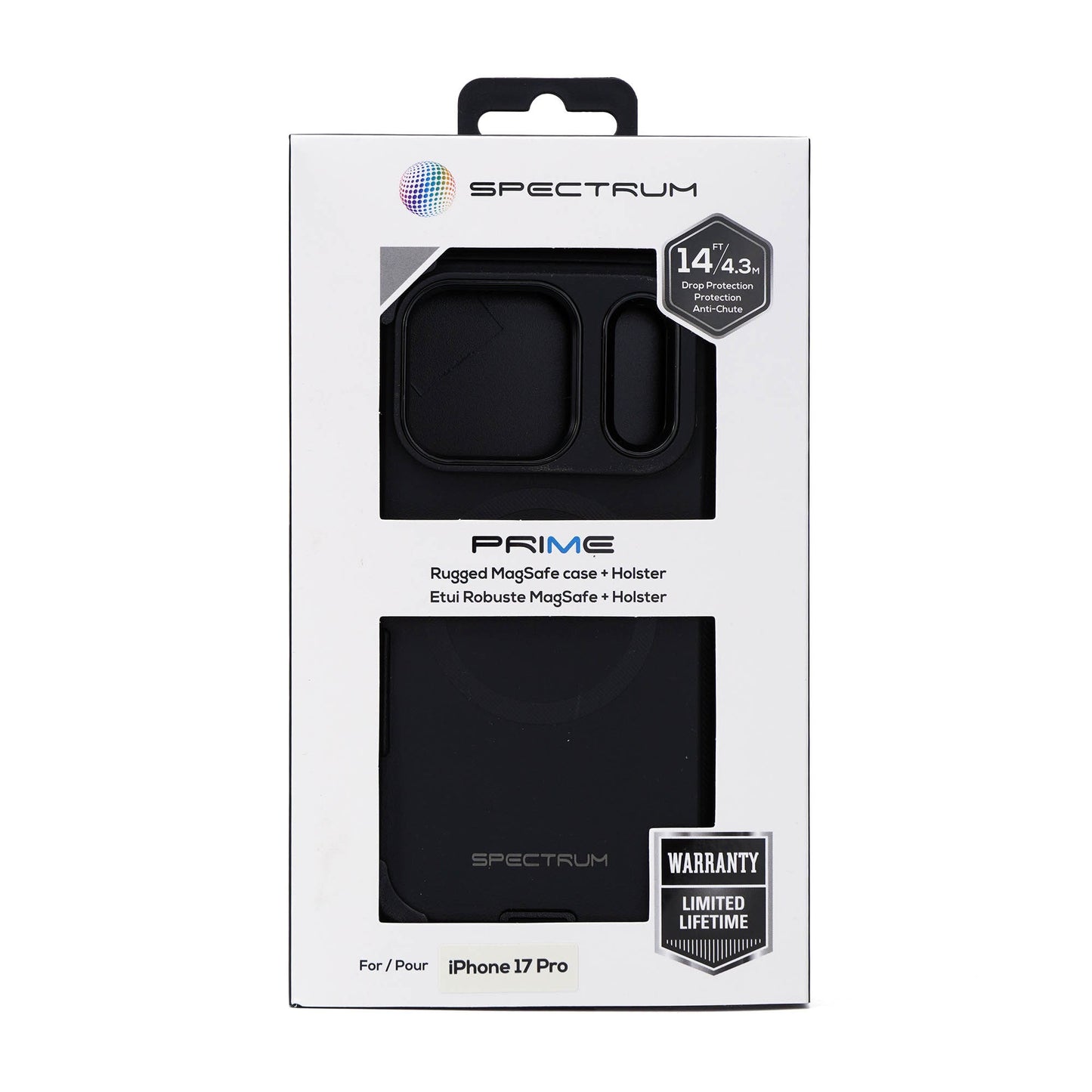 iPhone 17 Pro SPECTRUM Prime + Holster Case w/Magnets - Black - 15-15815