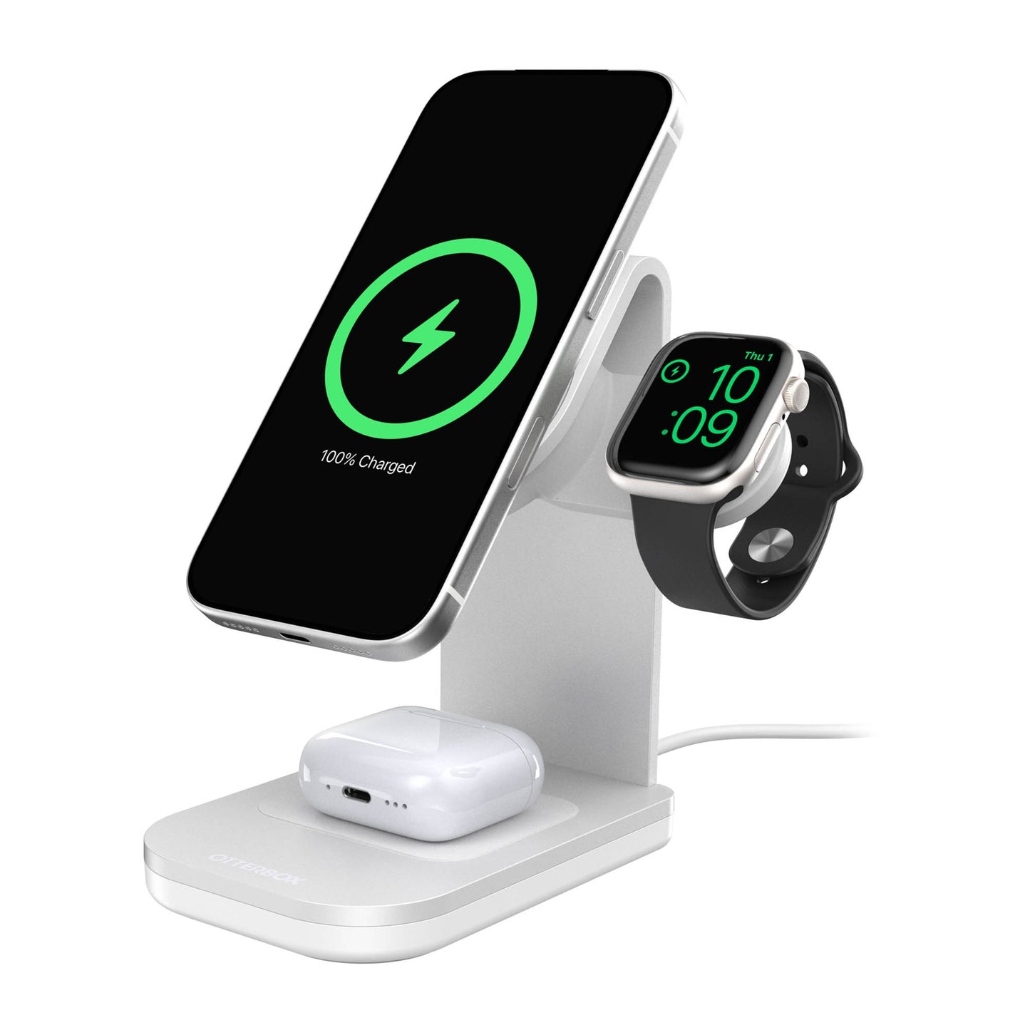 Otterbox Qi2 25W 3in1 MagSafe Wireless Charging Stand - White - 15-15834
