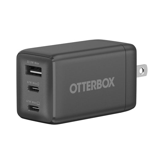 Otterbox 67W Tri-Port USB-C + USB-A Wall Charger - Black - 15-15837