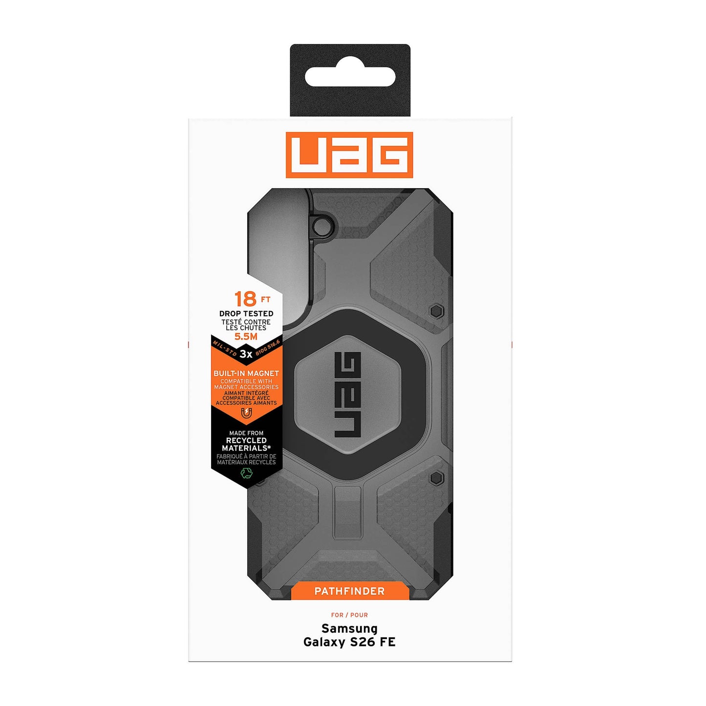 Samsung Galaxy S26 FE UAG Pathfinder Clear w/Magnet Case - Ash/Black - 15-15842