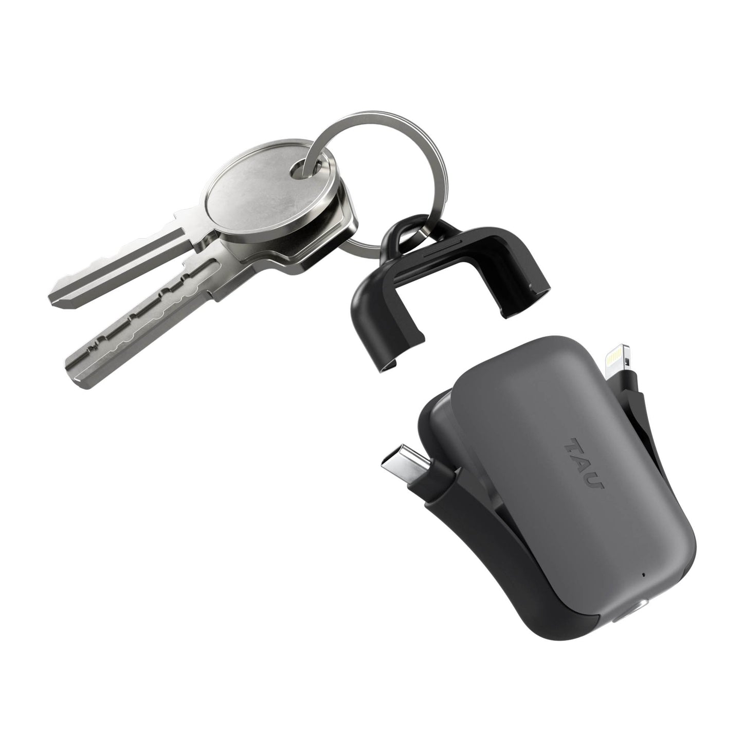 Rolling Square 2,000 mAh TAU 2 Emergency Keyring Power Bank - Black - 15-16105