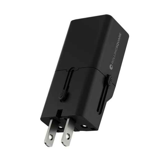 Rolling Square 30W Pocket Travel Adapter USB-C Wall Charger - Black - 15-16109