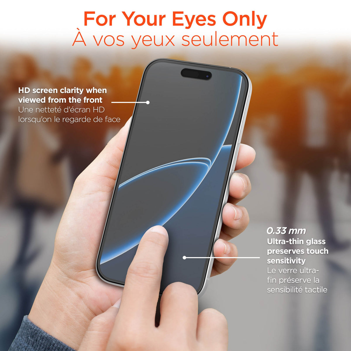 iPhone 18 Pro HyperGear 4-way Privacy Glass Screen Protector w/Dust-Free Install Tray - 15-16301