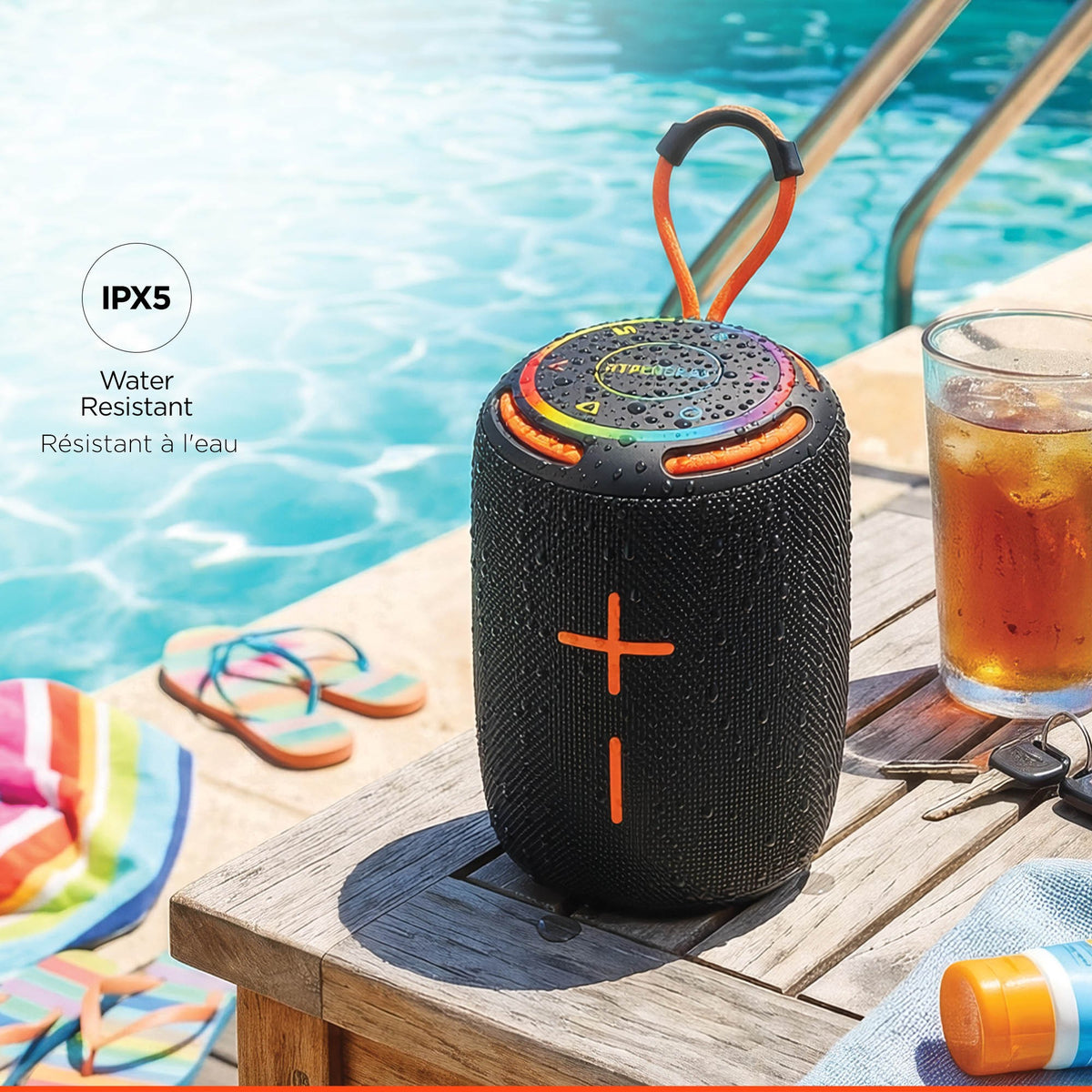 HyperGear Halo 2.0 XL Wireless LED Speaker - Black - 15-16330