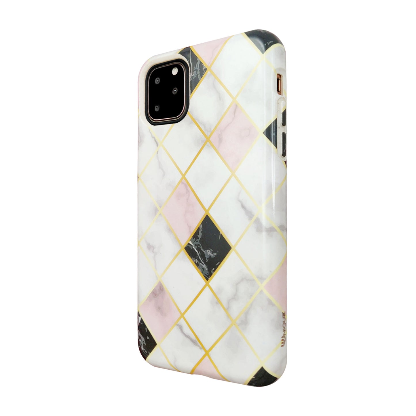 iPhone 11 Pro Max Uunique White/Rose Gold (Diamond Marble) Nutrisiti Eco Printed Marble Back Case - 15-05045