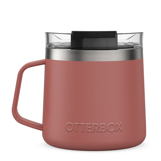 Otterbox Stainless Steel Red/Silver (Baked Mud) Elevation 14oz Mug w/ Closed Lid - 15-06559
