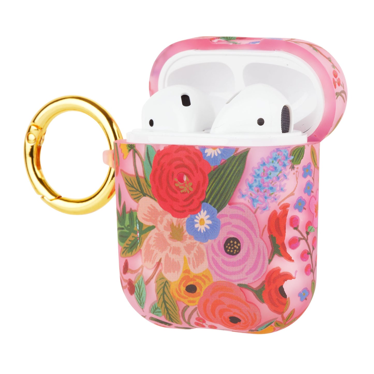 AirPods (Gen1/2) Rifle Paper Clear Blush Garden Party Case w/ Circular Ring - 15-07073