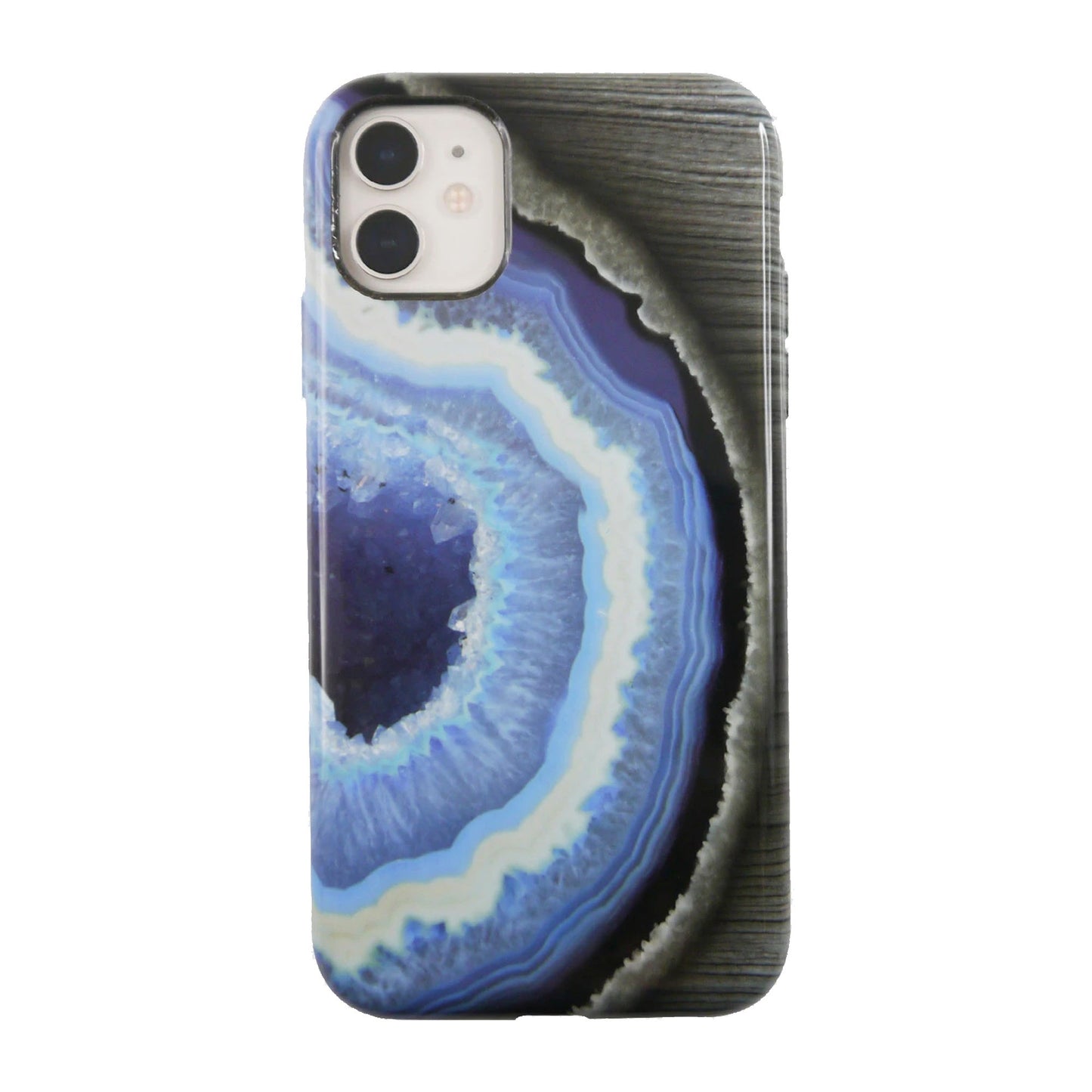 iPhone 11/XR Uunique Blue Ocean/Grey Wood Agate Nutrisiti Eco Printed Back Case - 15-07075