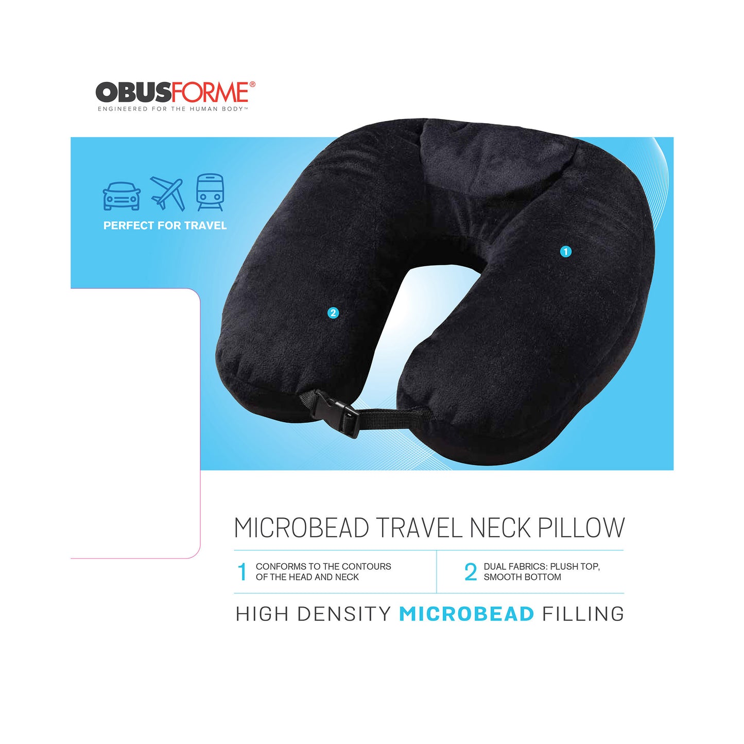 ObusForme Microbead Travel Neck Pillow - 15-07336