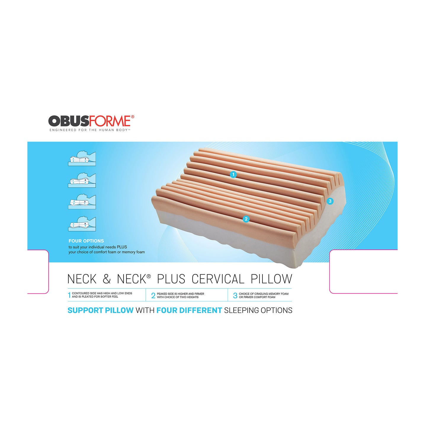 ObusForme Neck & Neck Plus Cervical Pillow - 15-07346