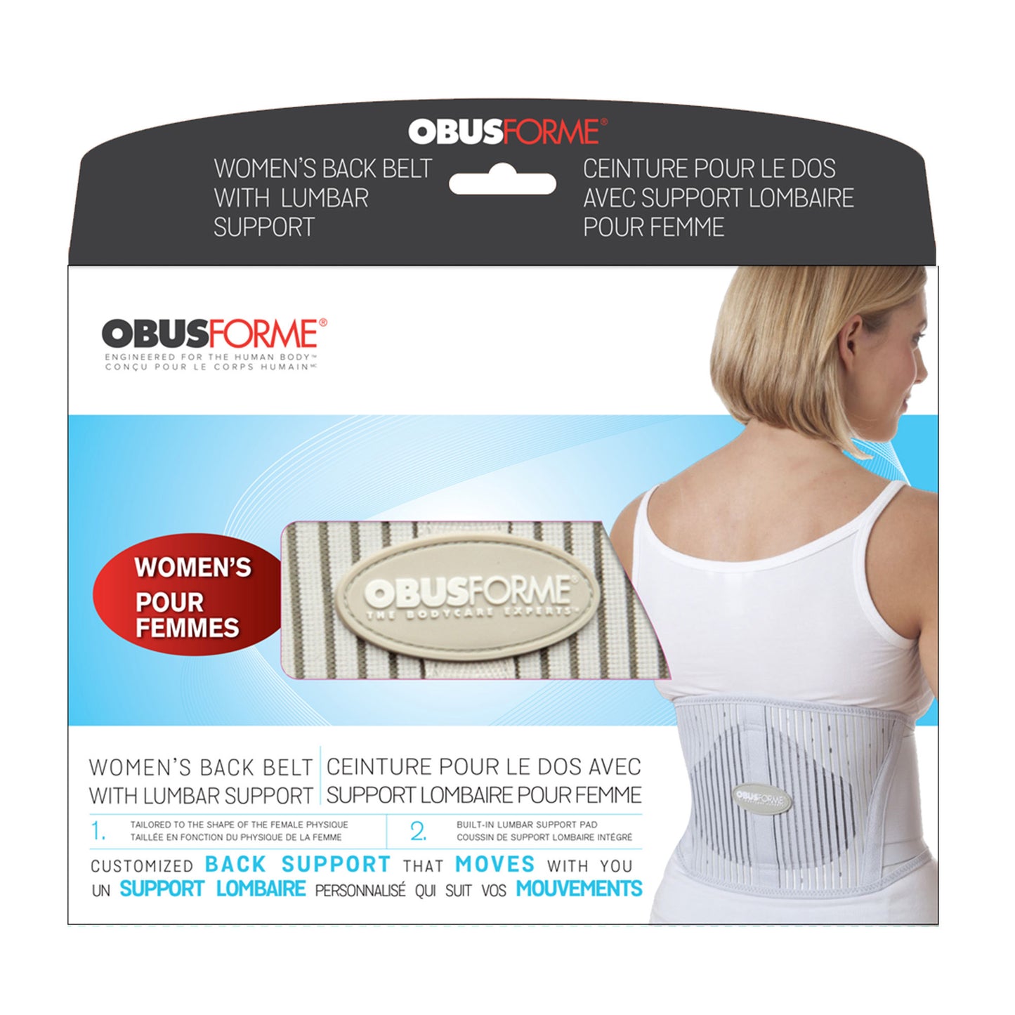 ObusForme Ladies Back Belt with Built in Lumbar Support - Large - 15-07366