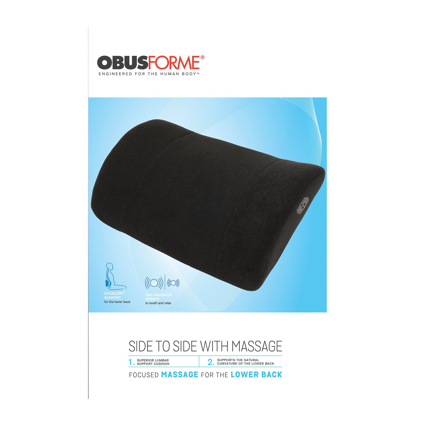 ObusForme Battery Operated Vibration Massage Lumbar Support - 15-07375