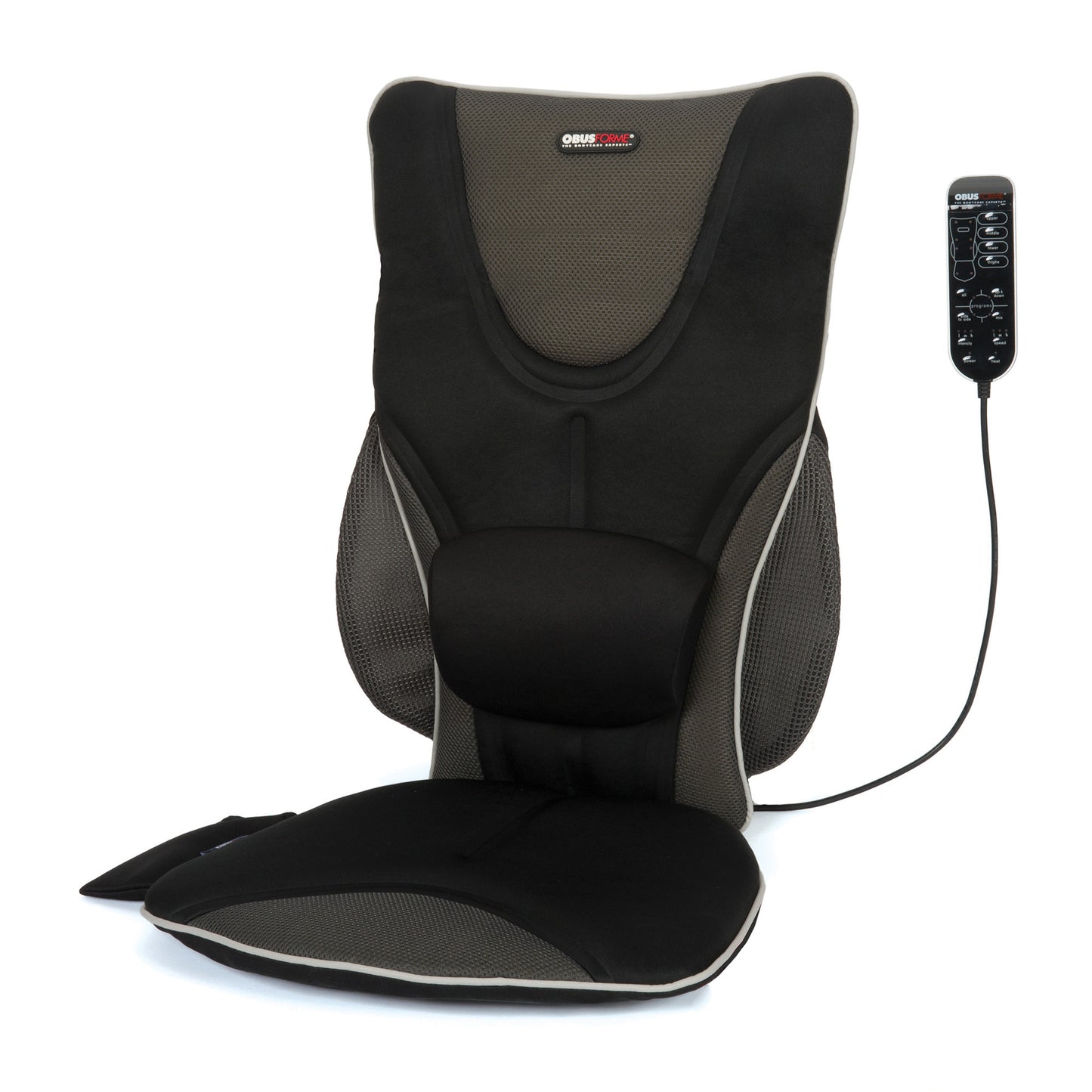 ObusForme Home/Auto Back & Seat Heated Massage Cushion with Remote - 15-07376