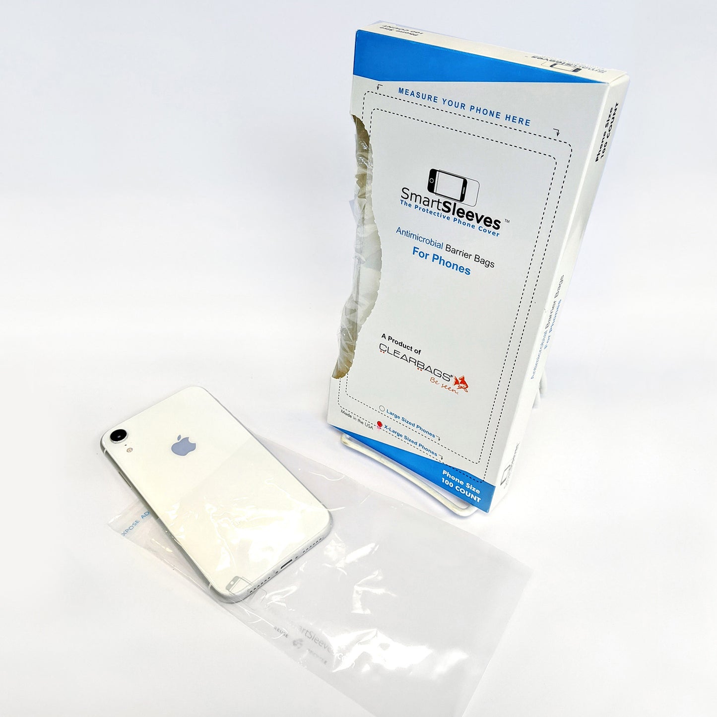ClearBags Antimicrobial SmartSleeves for Phones - XLarge (100pcs) - 15-07385