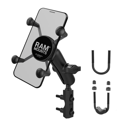 RAM X-Grip Universal Phone Mount with Motorcycle Brake/Clutch Reservoir Base - Non-Retail Packaging - 15-07431